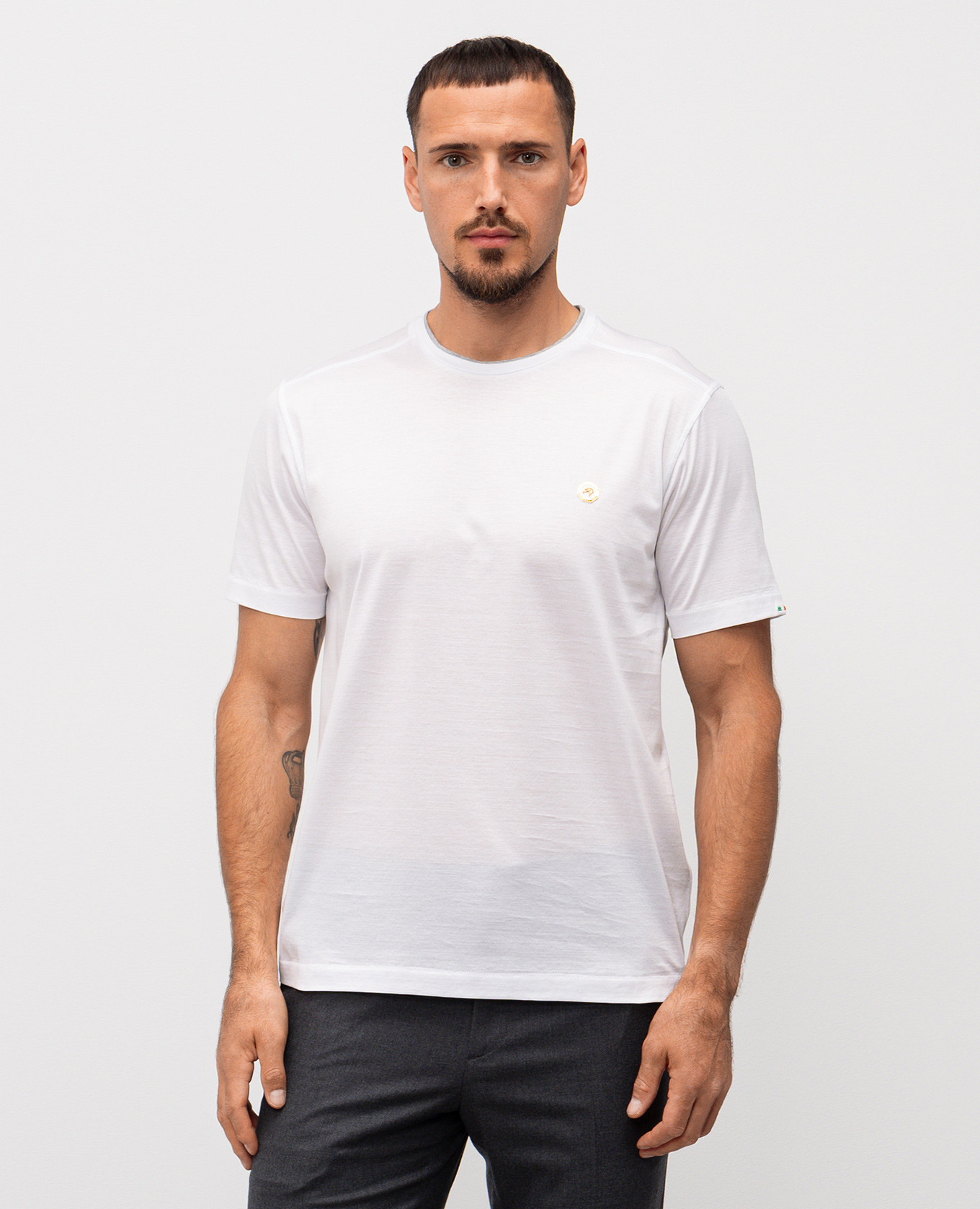 

White T-shirt with emblem Stefano Ricci