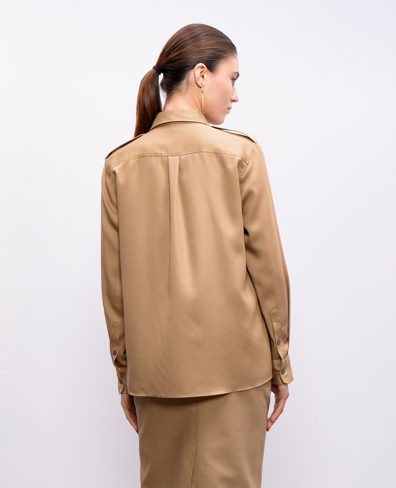 Brown straight-cut blouse Tom Ford 4