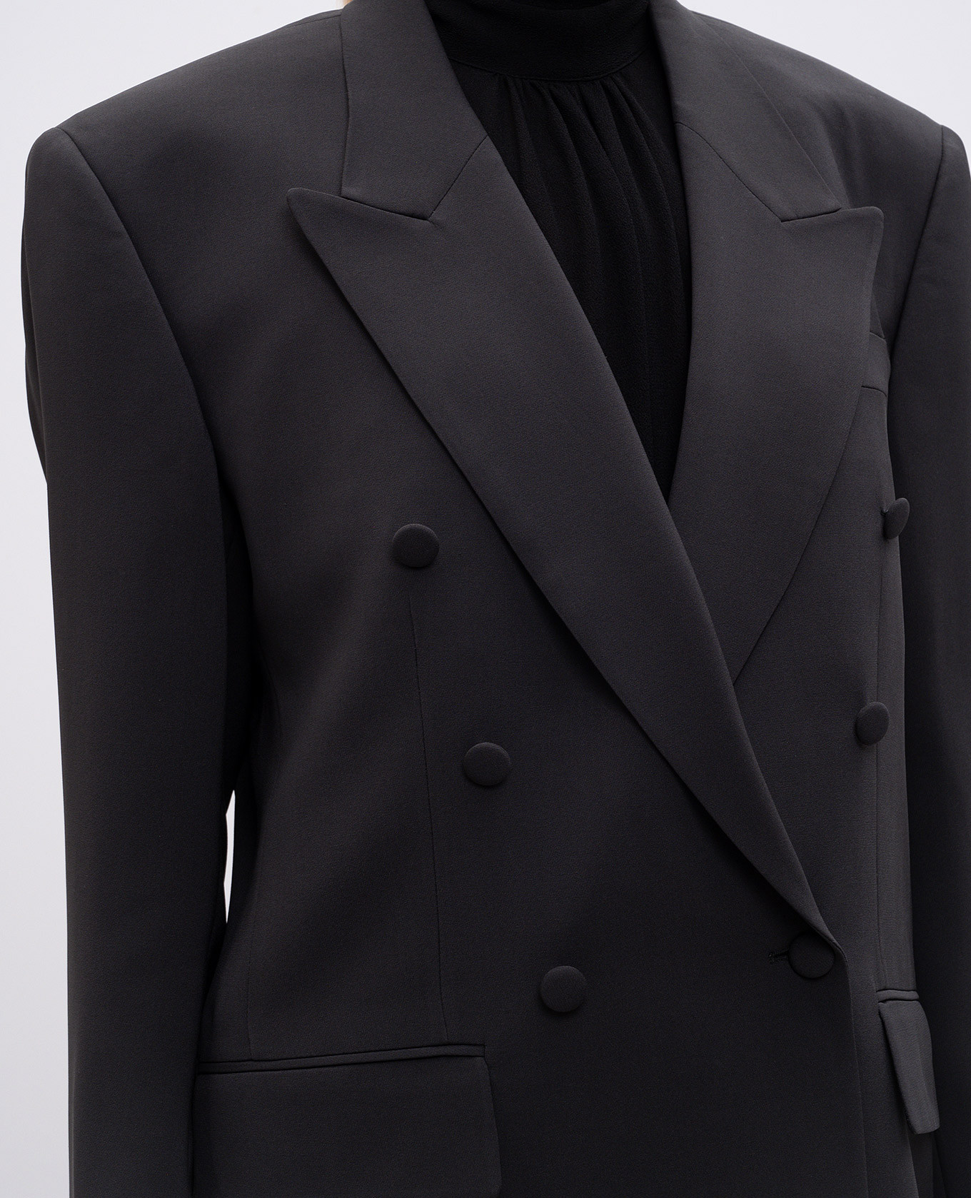 

Gray double-breasted silk jacket Jacob Lee, Grey