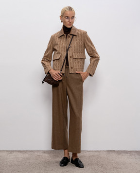 Max Mara VIBORG brown jacket with branded pattern VIBORG