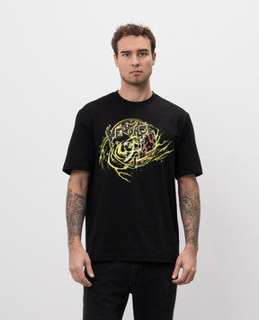 Versace Black t-shirt with Medusa Punk print 10133021A12451