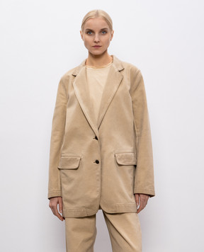 UMA WANG Beige jacket with vintage effect UP6032
