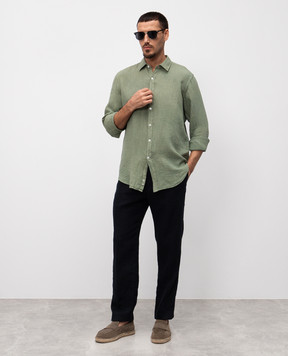 Canali Blue linen pants SG0320291695