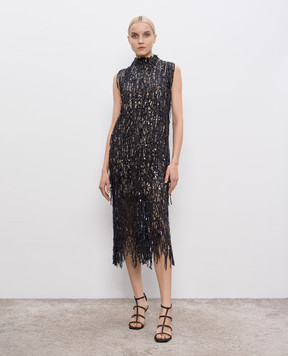 Brunello Cucinelli Gray midi dress with sequins M38R18A94
