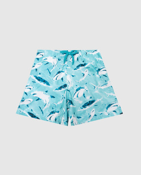 Vilebrequin Children's blue Requins swimming shorts in print JHIBJ309