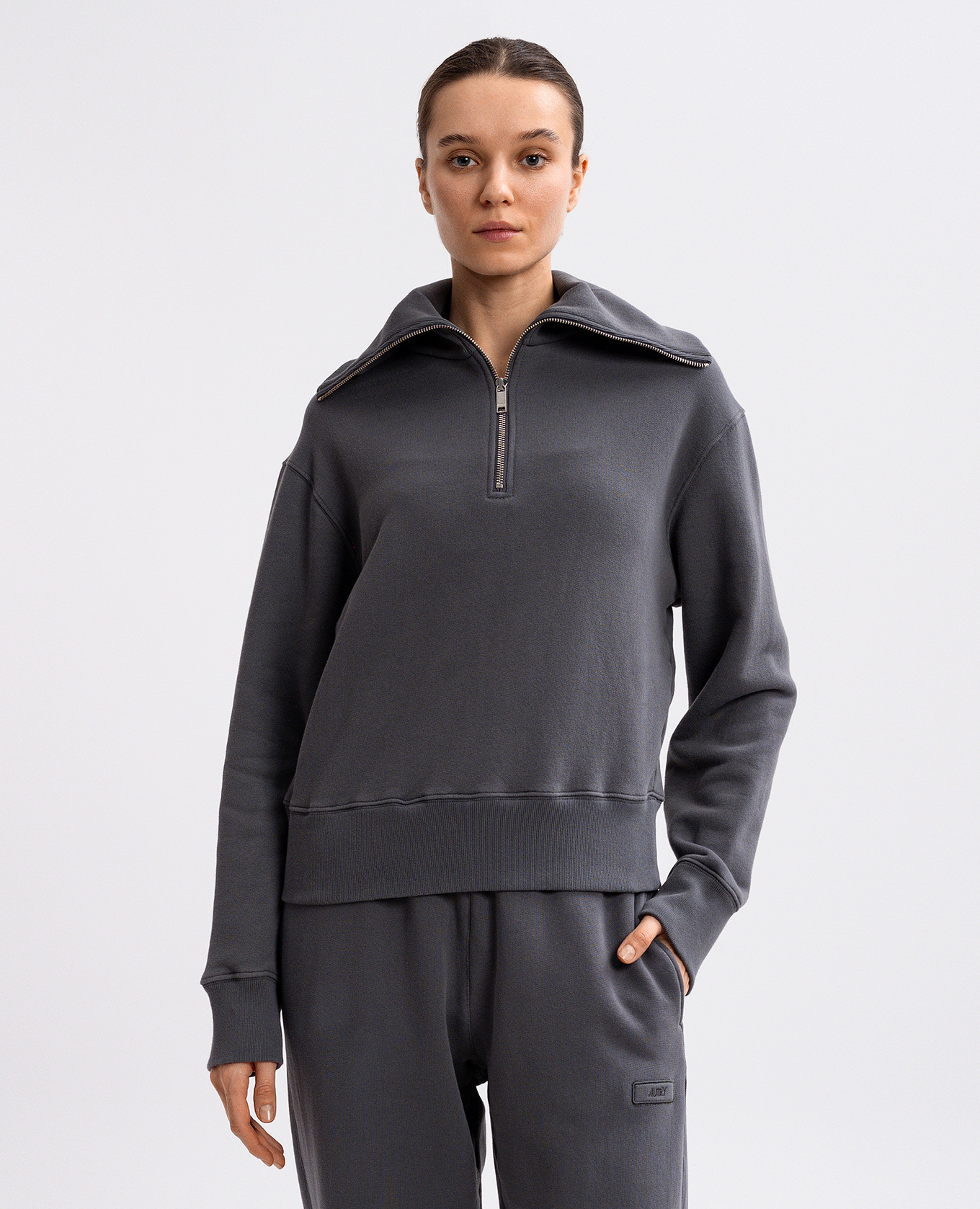 

Gray sweatshirt with zipper AUTRY, Grey