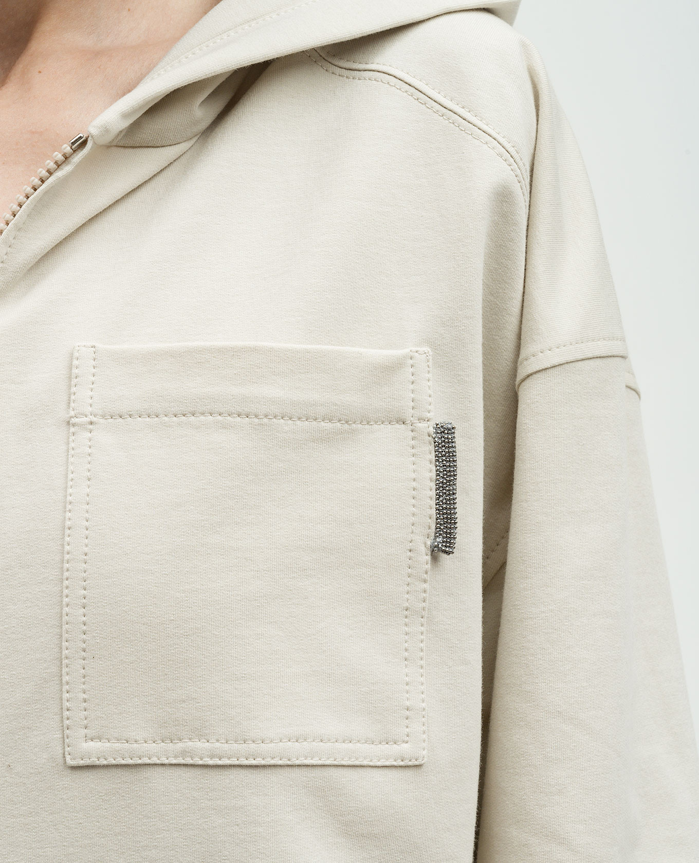 Beige sports jacket with monil chain Brunello Cucinelli 4