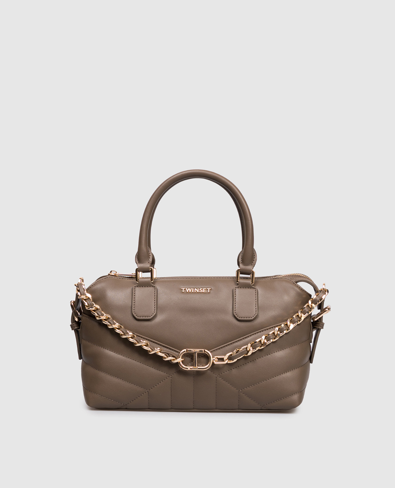 

Brown tote bag with logo Twinset