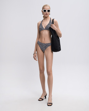 Fisico Black polka dot swimsuit top CR04MP