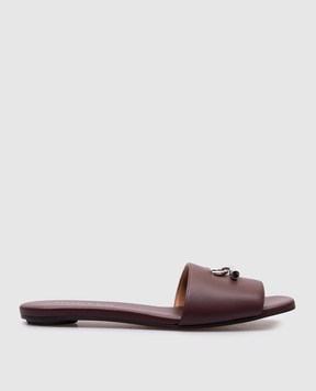 Alexander McQueen Burgundy leather T-bar flip-flops 817471WIACT