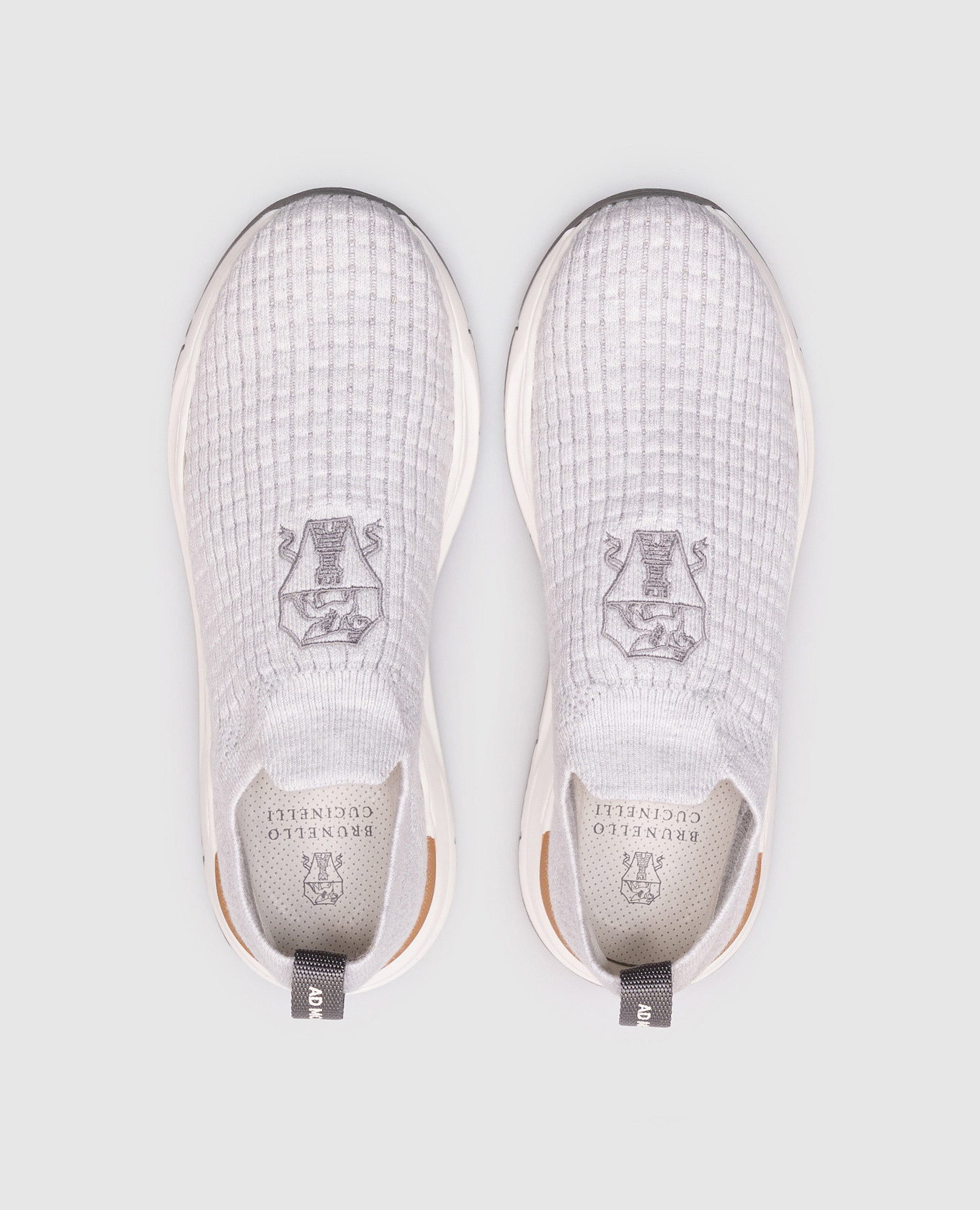 

Children's gray sneakers with logo emblem Brunello Cucinelli, Grey