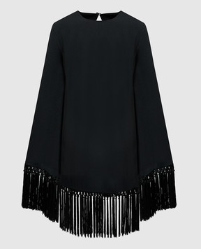 Taller Marmo Claudia black dress with fringe SS2429