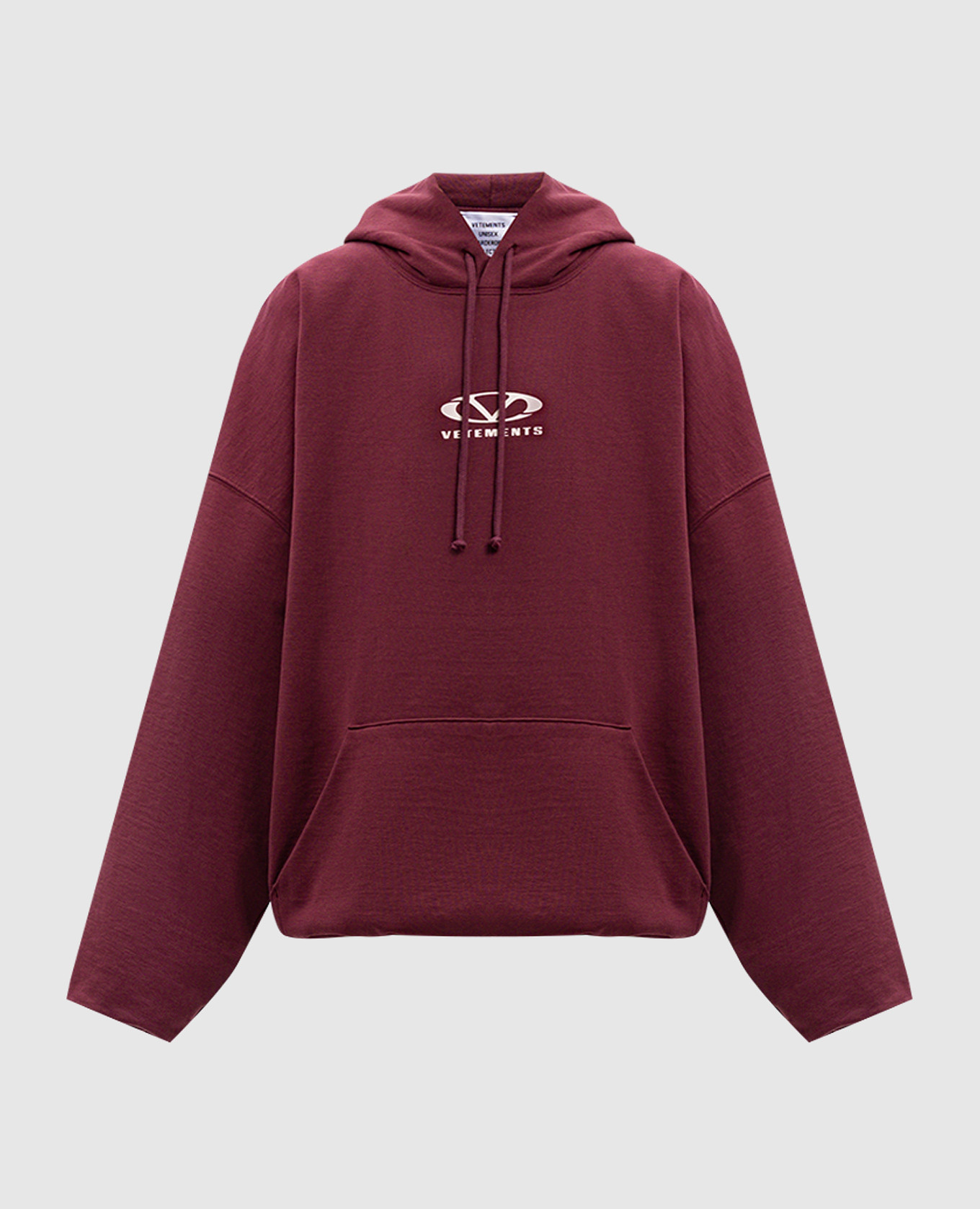 Burgundy logo hoodie Vetements