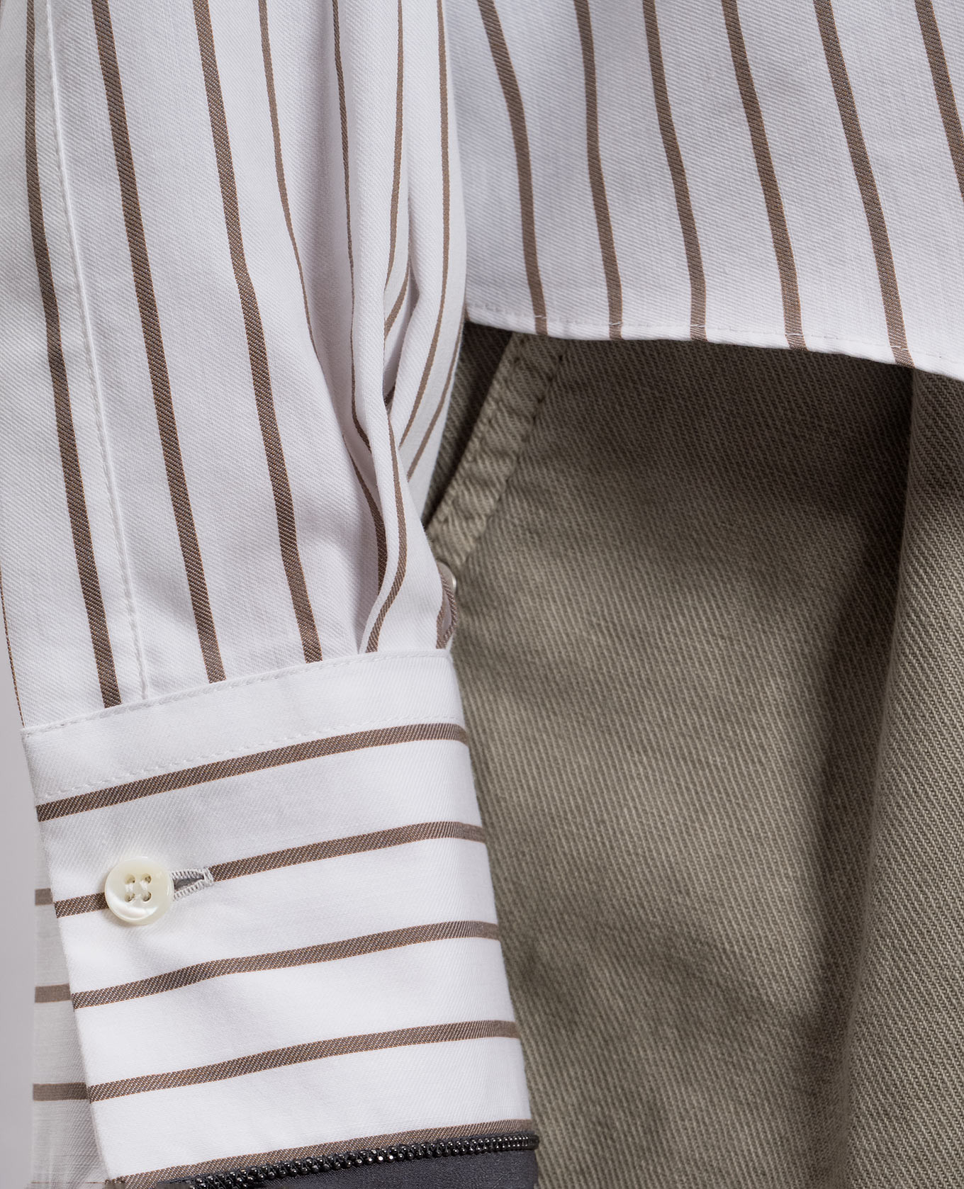 

White striped shirt with monil chain Brunello Cucinelli