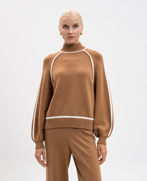 Twinset Brown sweater with edging 252LI3NCC
