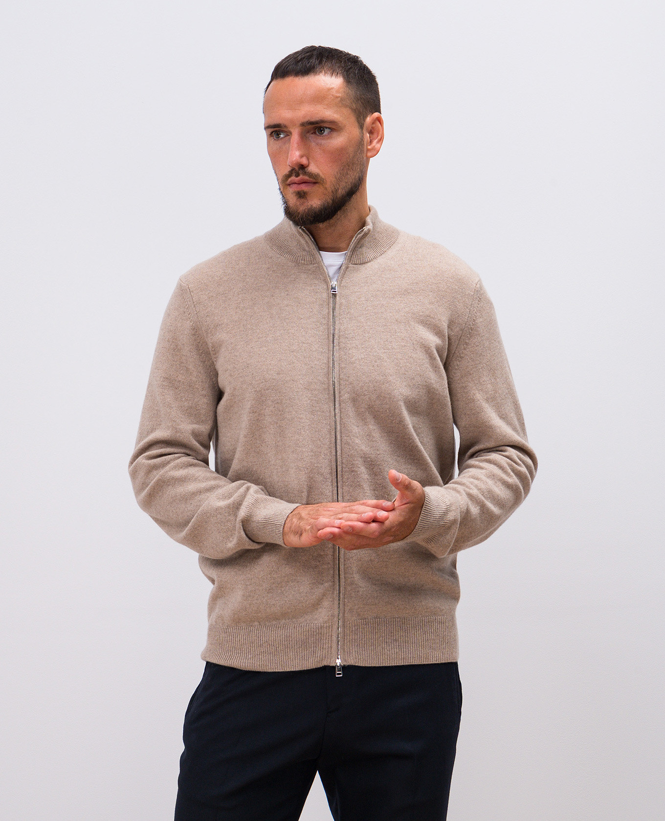 

Beige melange cashmere cardigan Cashmere&Whiskey