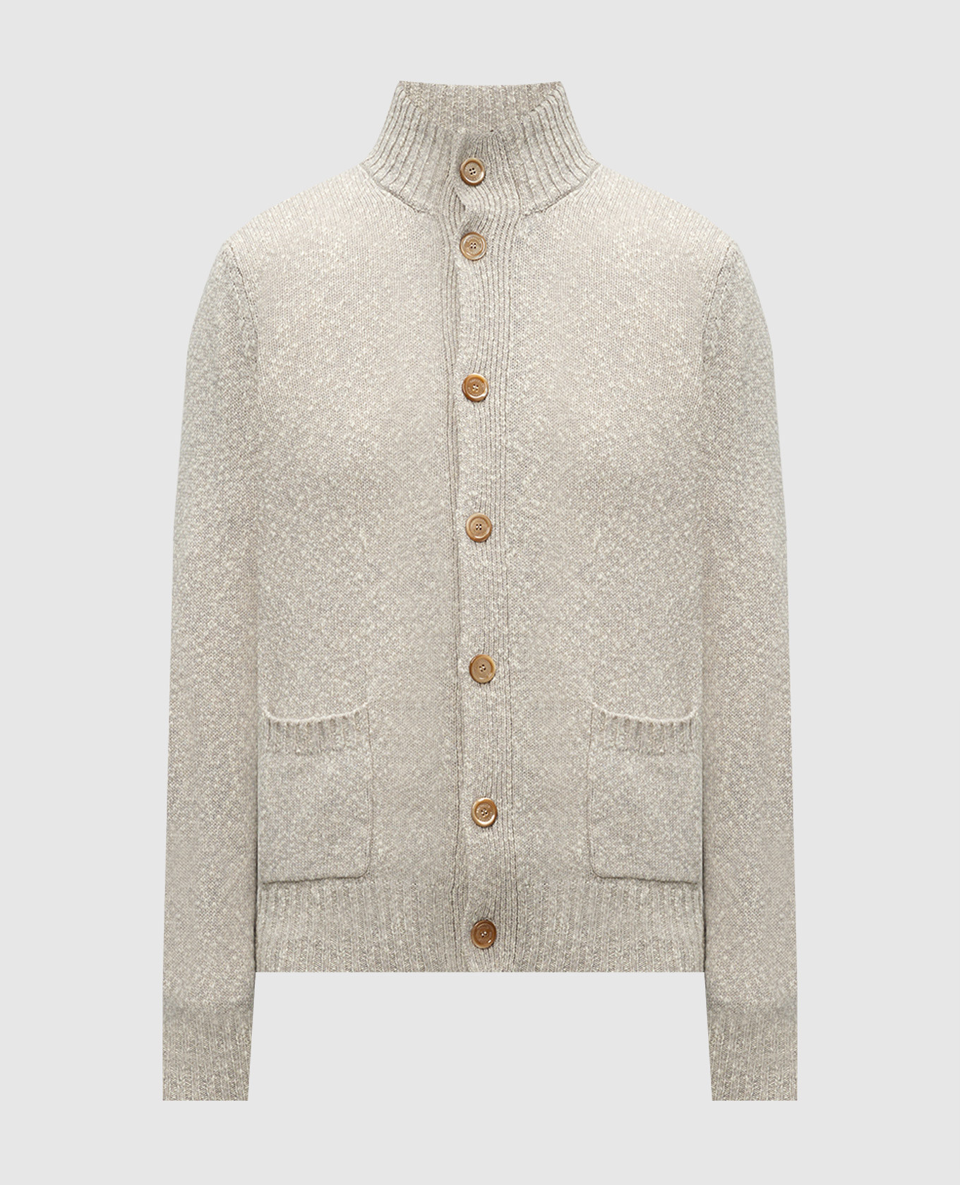Beige cardigan with wool and cashmere brunello cucinelli