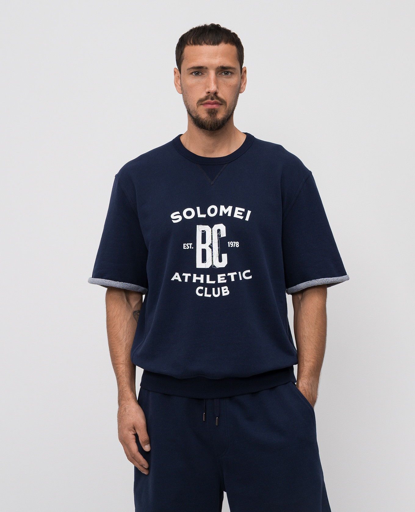 

Blue T-shirt with print Brunello Cucinelli