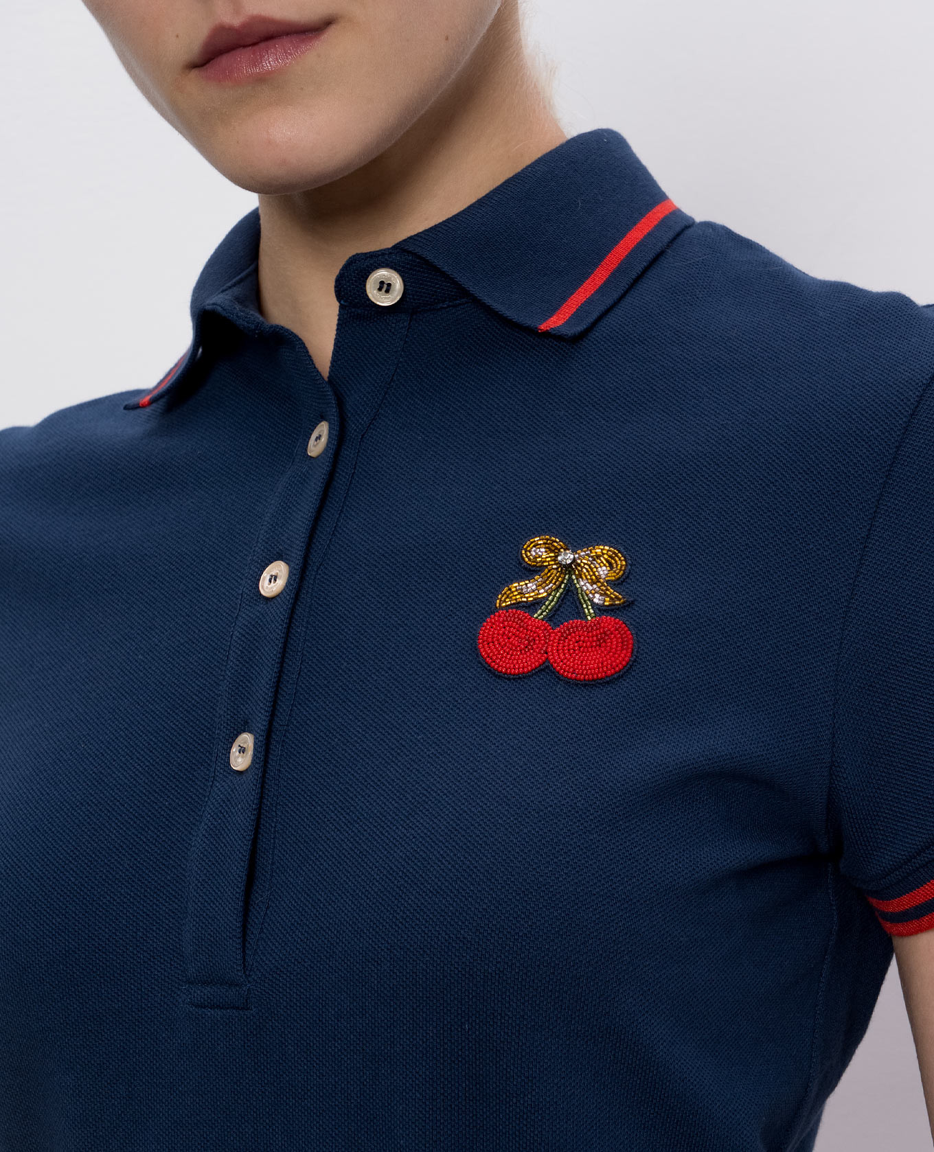 

Blue polo with applique Valentino