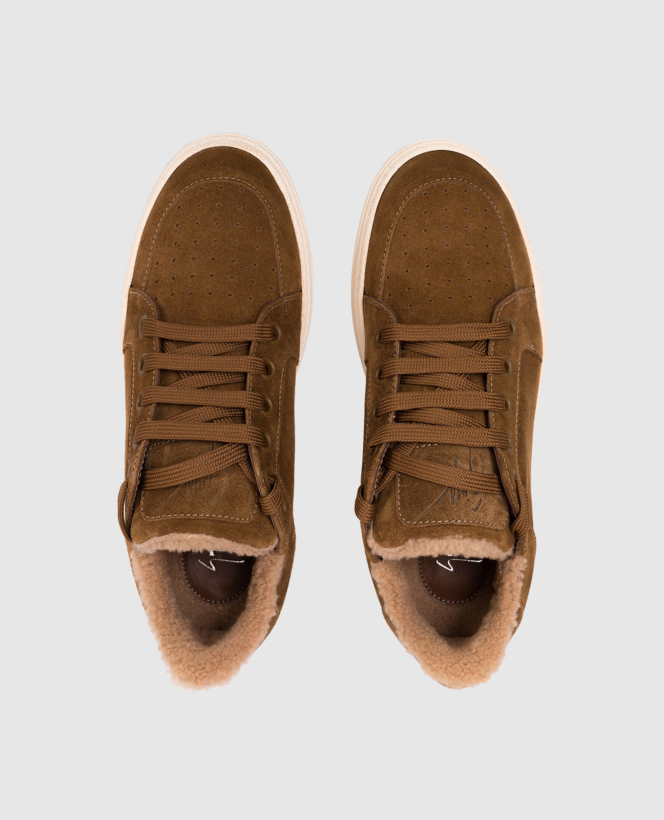 

Brown suede sneakers GZ94 with fur Giuseppe Zanotti