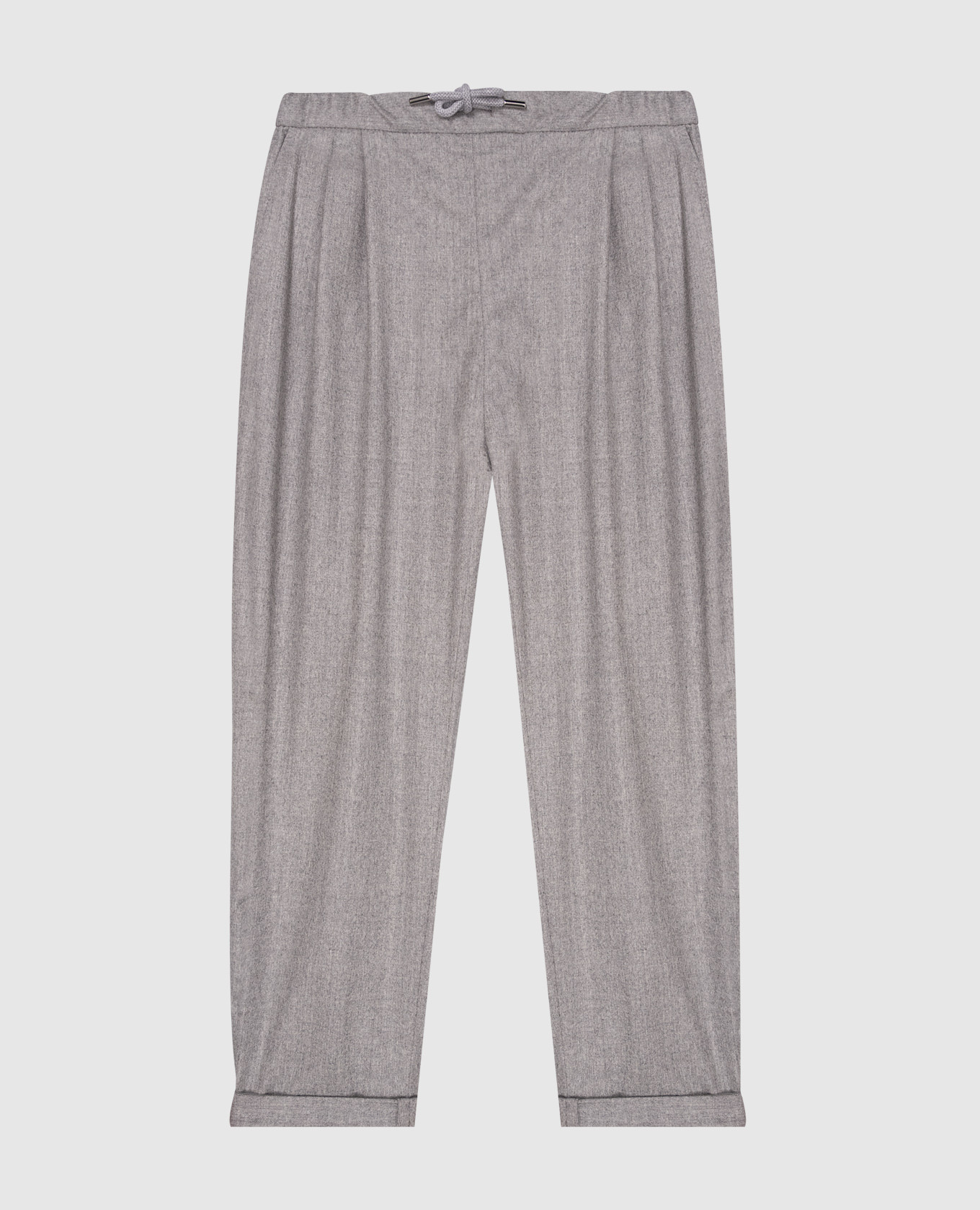 Children's gray wool pants with lapels brunello cucinelli