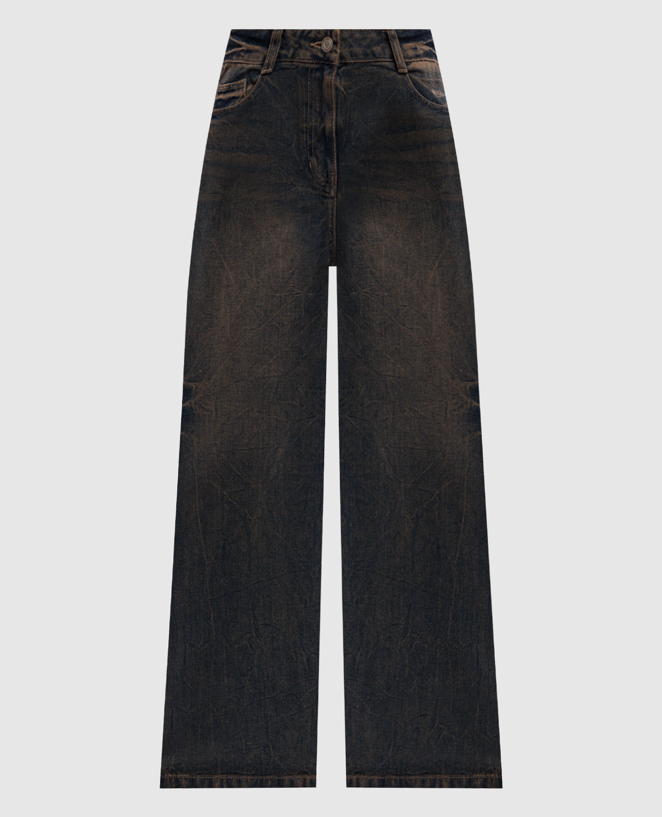 

Blue jeans with a vintage effect Juun.j, Синий