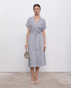 Peserico Midi dress with striped silk S02177D01190