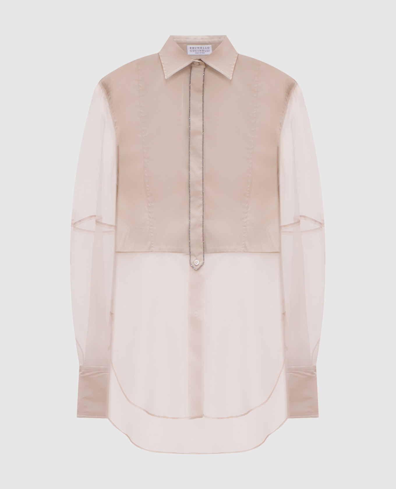 

Beige silk blouse with monil chain Brunello Cucinelli