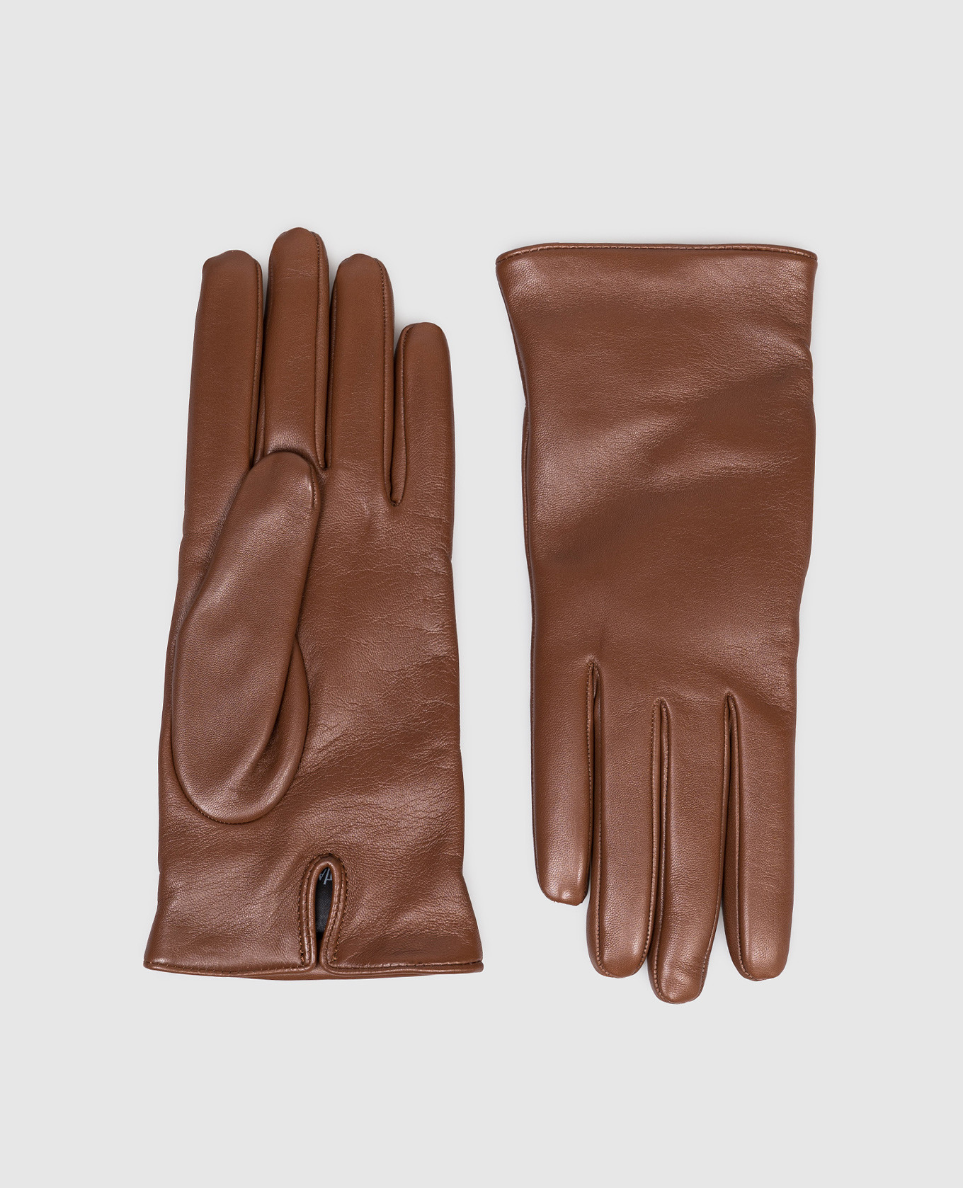 Brown leather gloves Saint Laurent