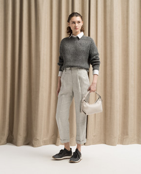 Peserico Gray linen pants P0448702603
