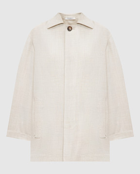 Philosophy di Lorenzo Serafini Beige jacket with linen A06042126