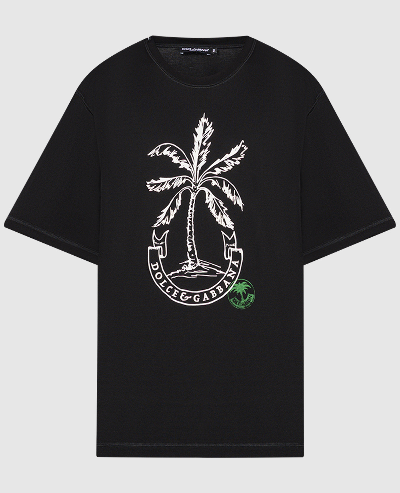 Black t-shirt with banana tree print dolce&gabbana