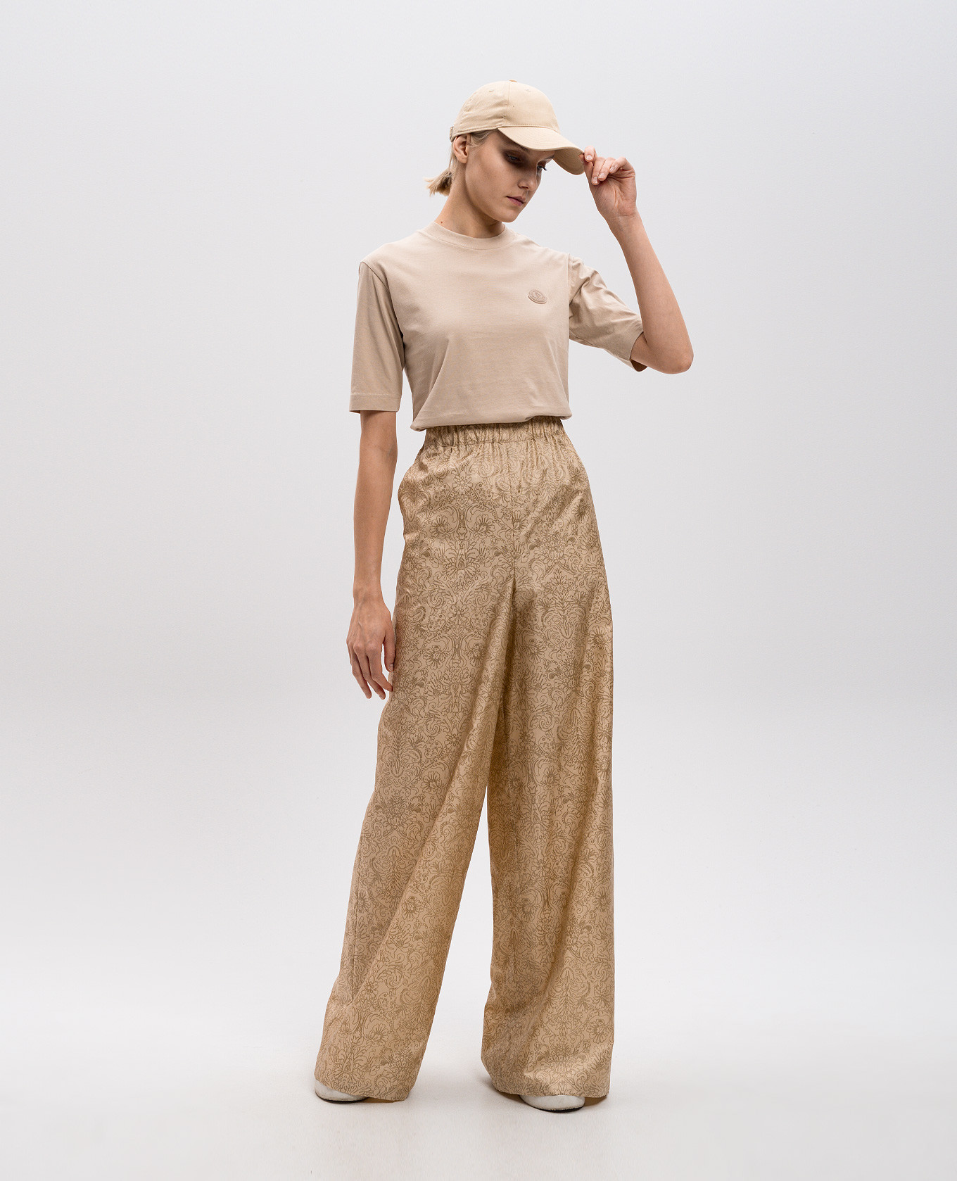 

DOMIZIA yellow silk pants with floral print Max Mara