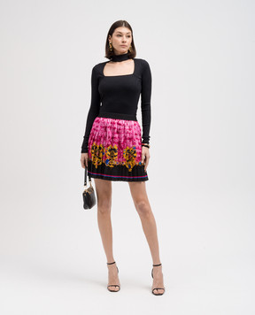 Versace Jeans Couture Pink pleated skirt with Heart Couture print 76HAE8P1NS458