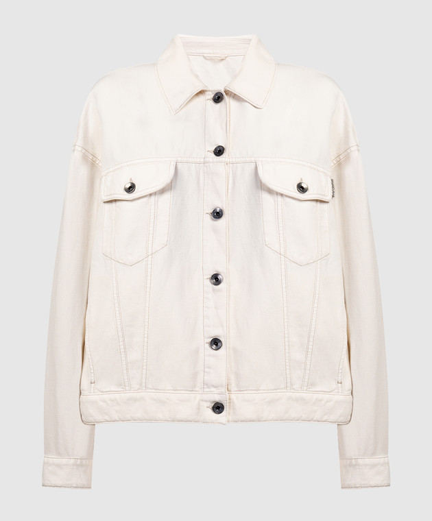 ジャケット BRUNELLO CUCINELLI BEIGE DENIM JACKET Denim jacket for Man in Cream | Brunello Cucinelli