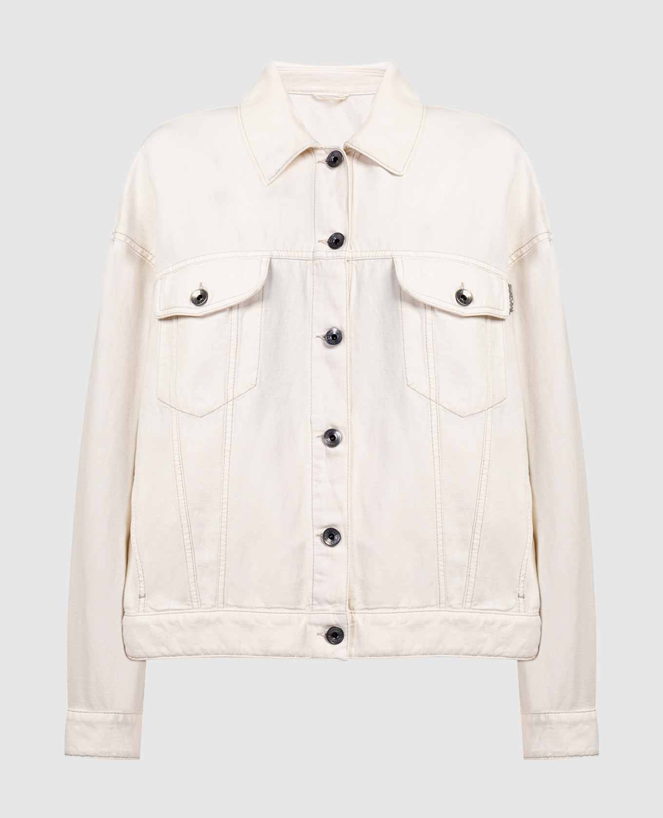 

Beige denim jacket with linen Brunello Cucinelli