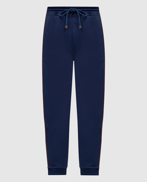 Brunello Cucinelli Blue joggers with contrast trim MW8633311G