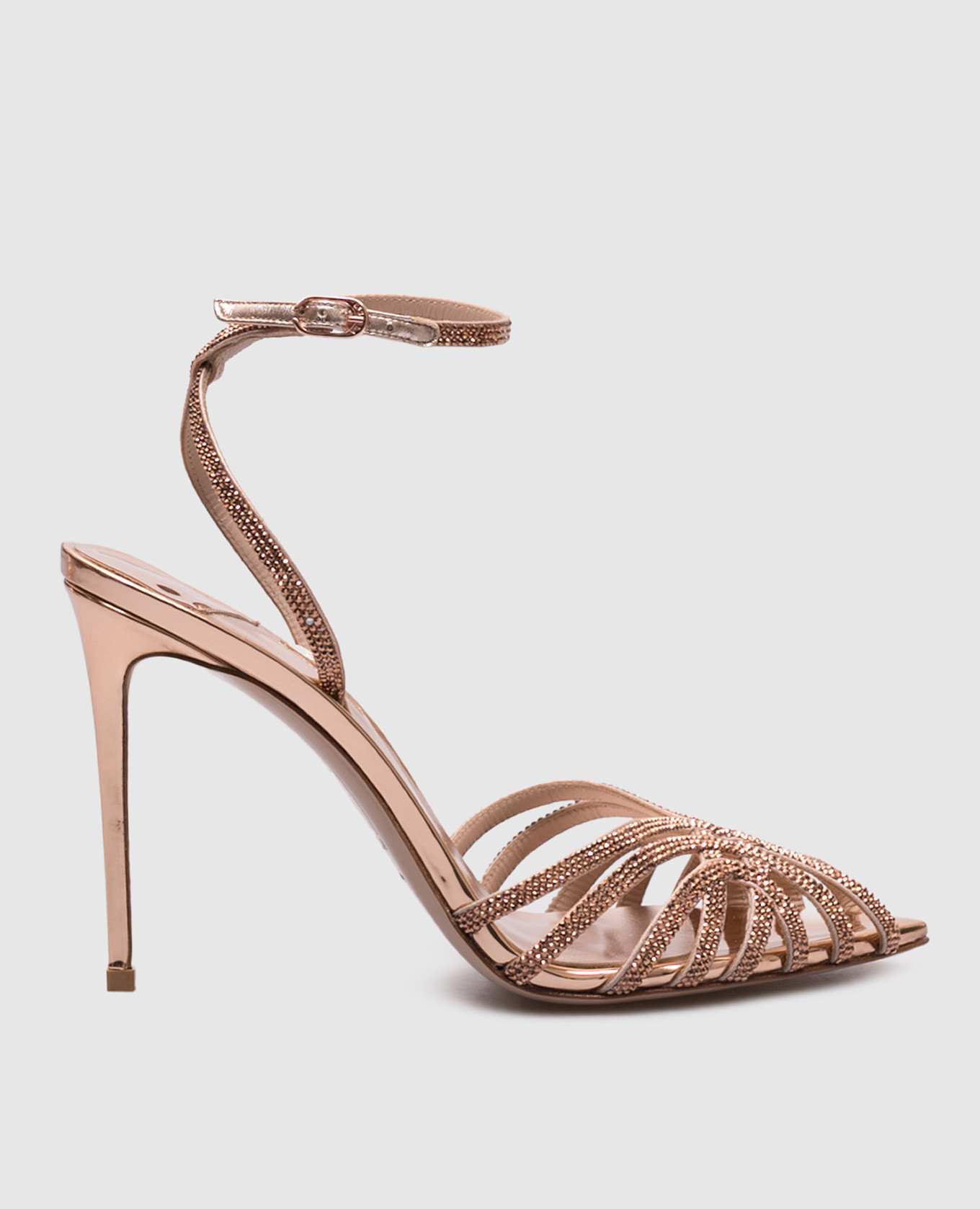 

EMBRACE gold patent leather sandals with crystals Le Silla, Golden