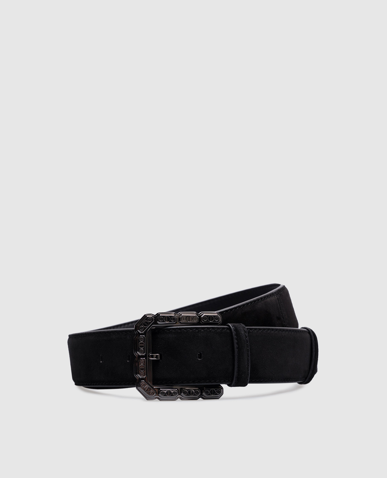 

Suede belt with logo Stefano Ricci, Black