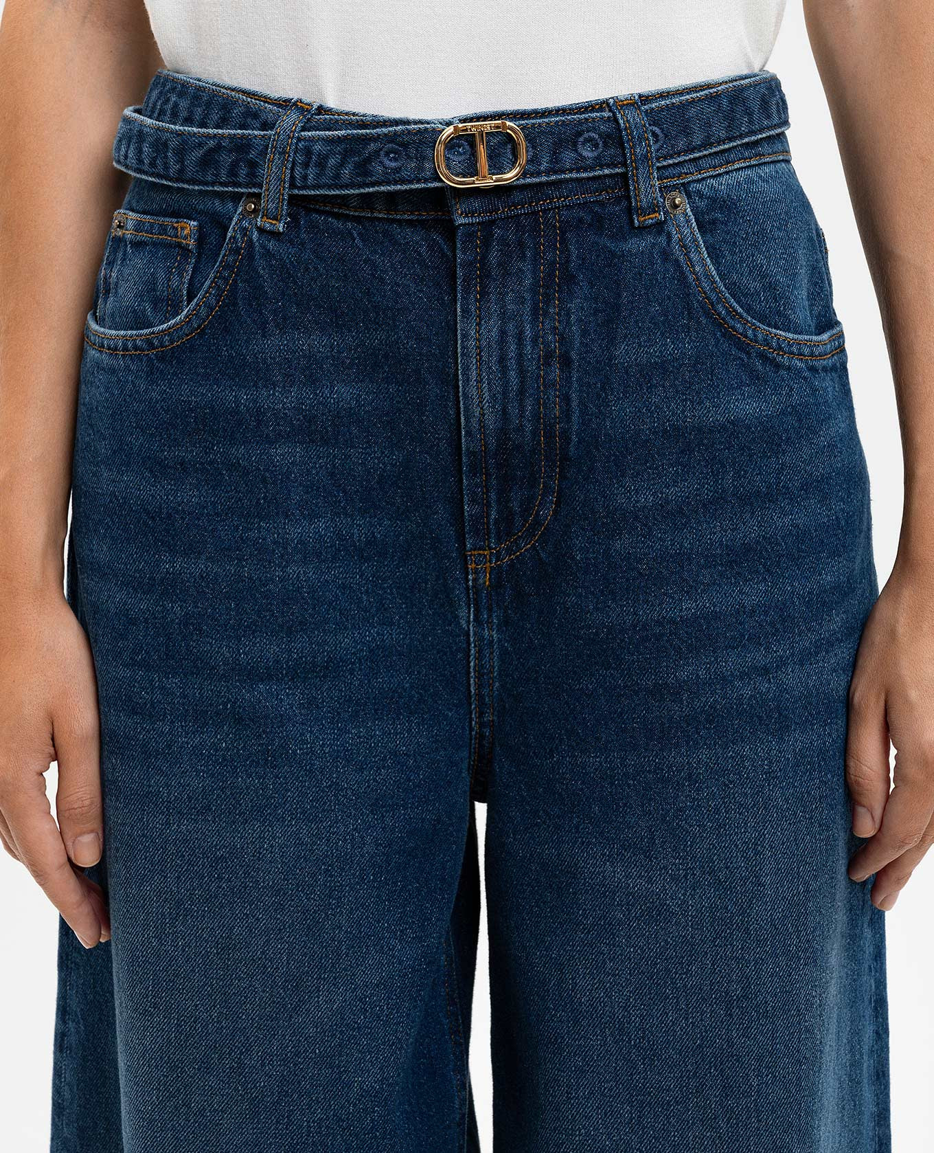 

Blue jeans with logo Twinset