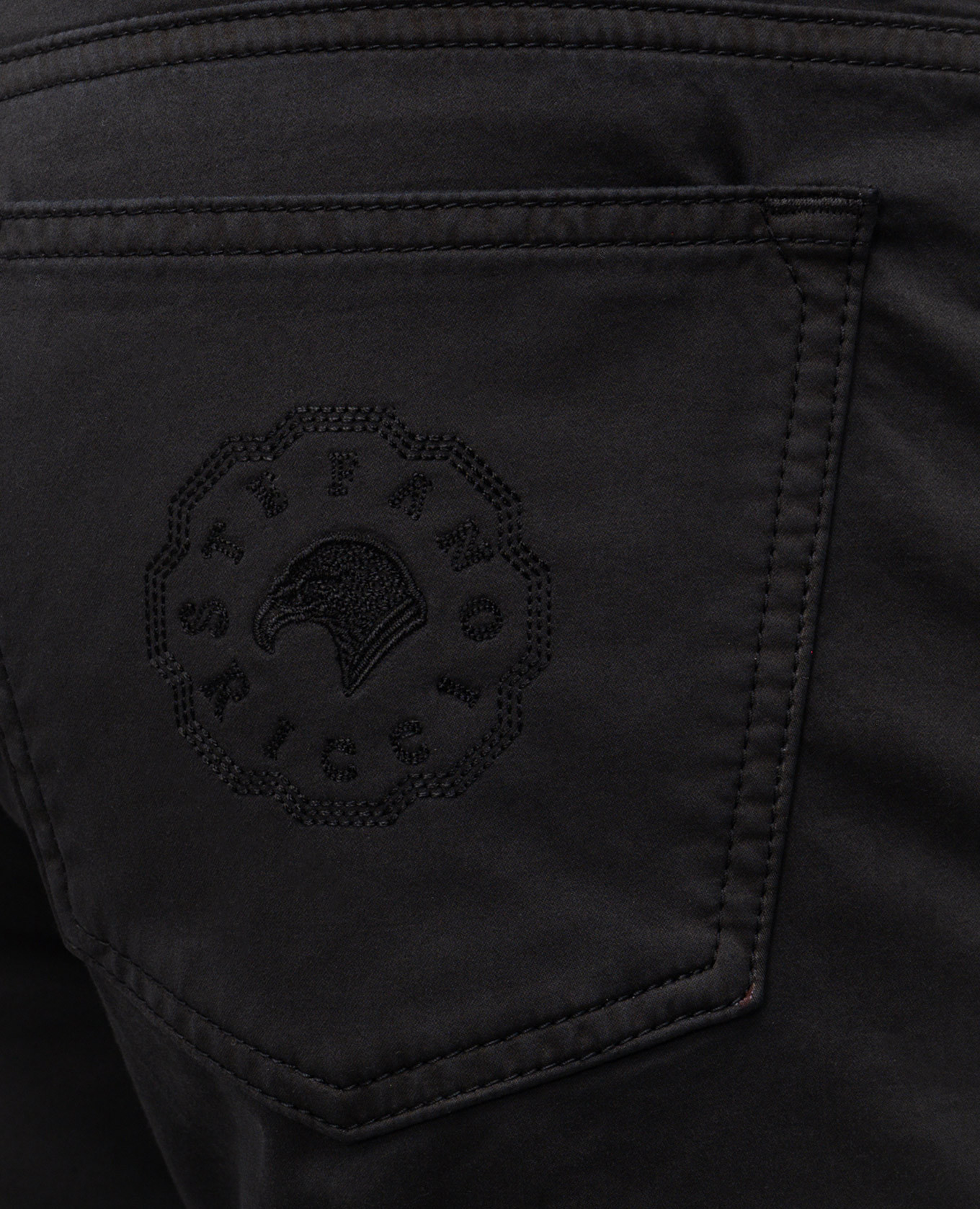 

Black pants with logo patch Stefano Ricci