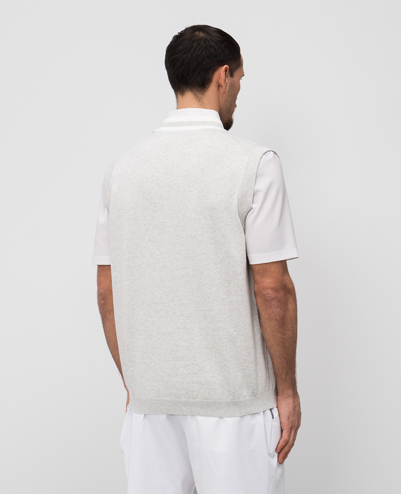 

Grey vest with logo patch Brunello Cucinelli