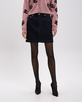 Dolce&Gabbana Blue denim mini skirt with logo F4CX1DG8MX7