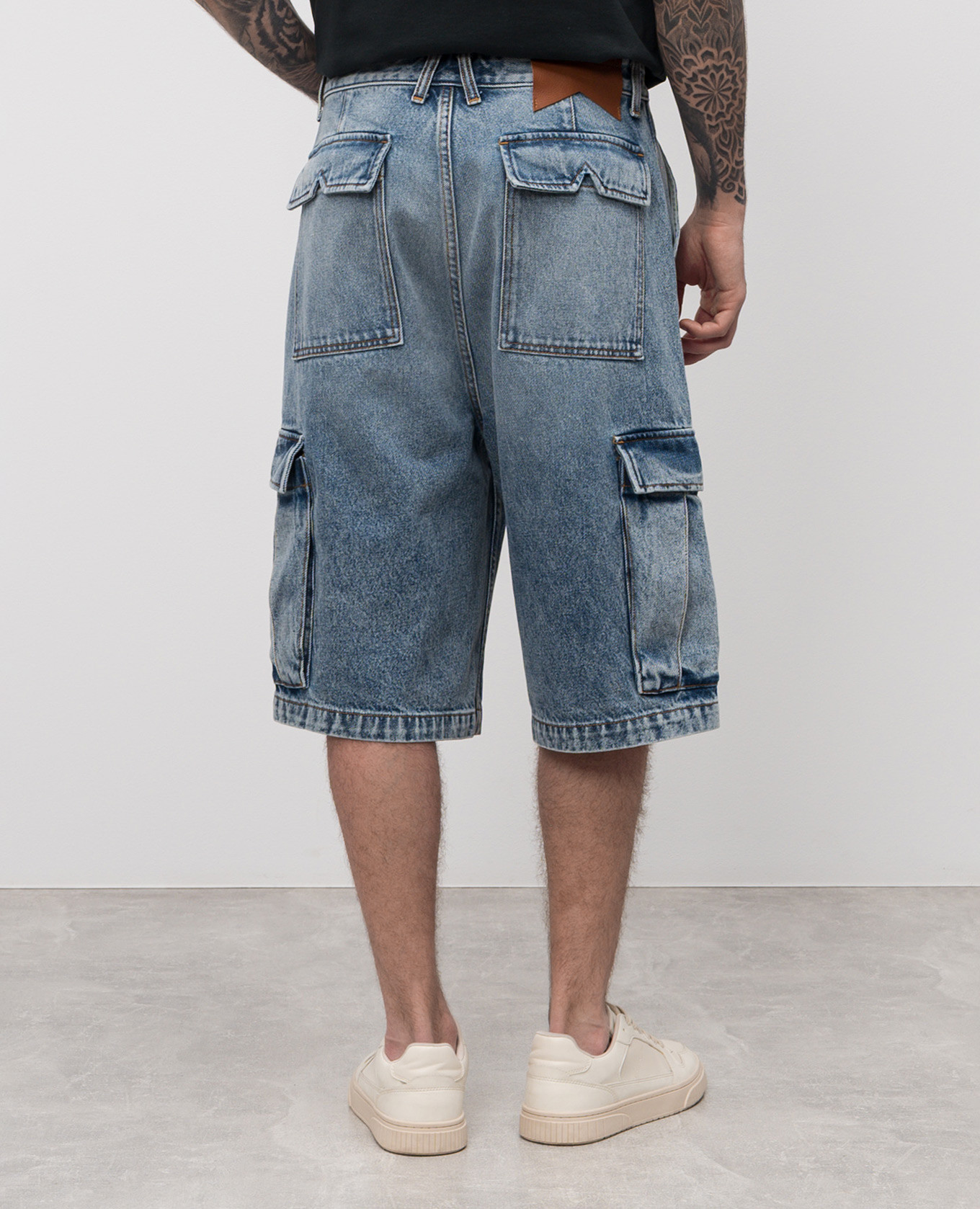 

Blue distressed denim cargo shorts Rhude
