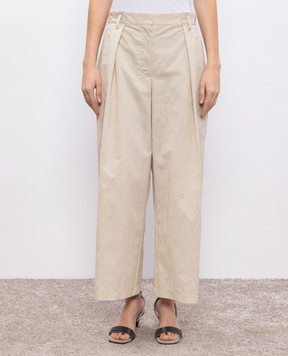 Brunello Cucinelli Beige pants with a textured pattern MQ994HH289