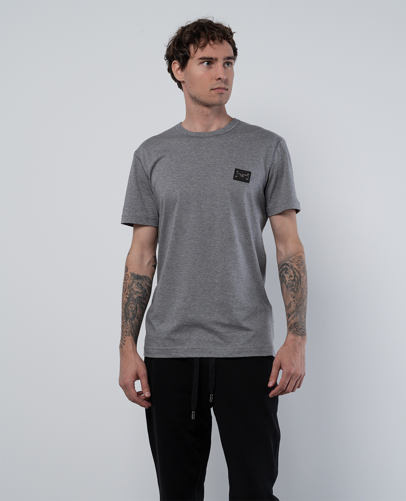 

Gray t-shirt with metallic logo Dolce&Gabbana, Grey