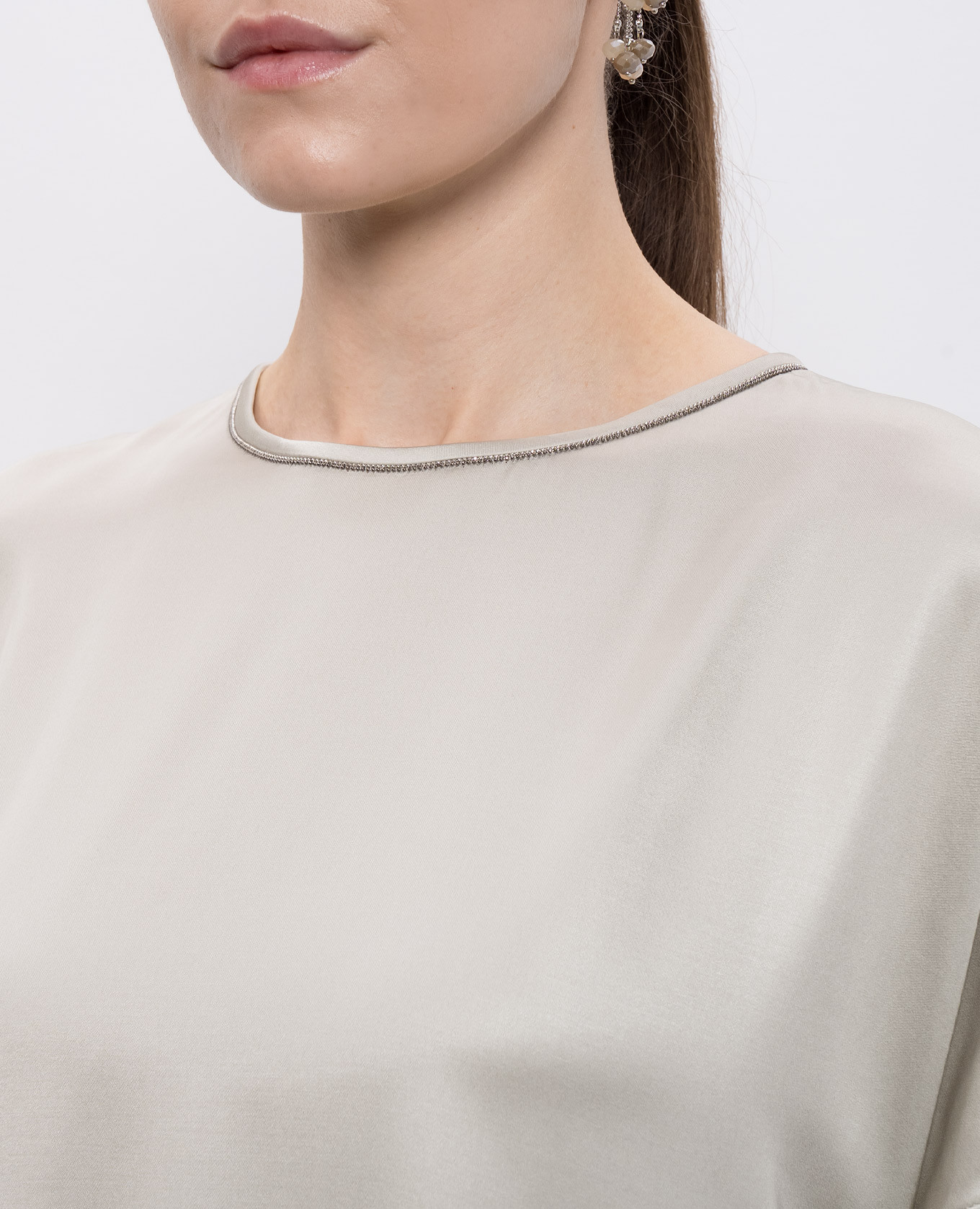 

Gray midi dress with monil chain Peserico, Beige