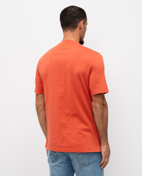 Brunello Cucinelli Orange T-shirt with logo emblem print M0B138440