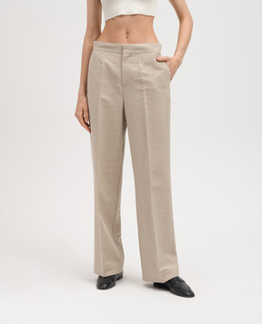 AERON Beige Dene trousers with linen DENE