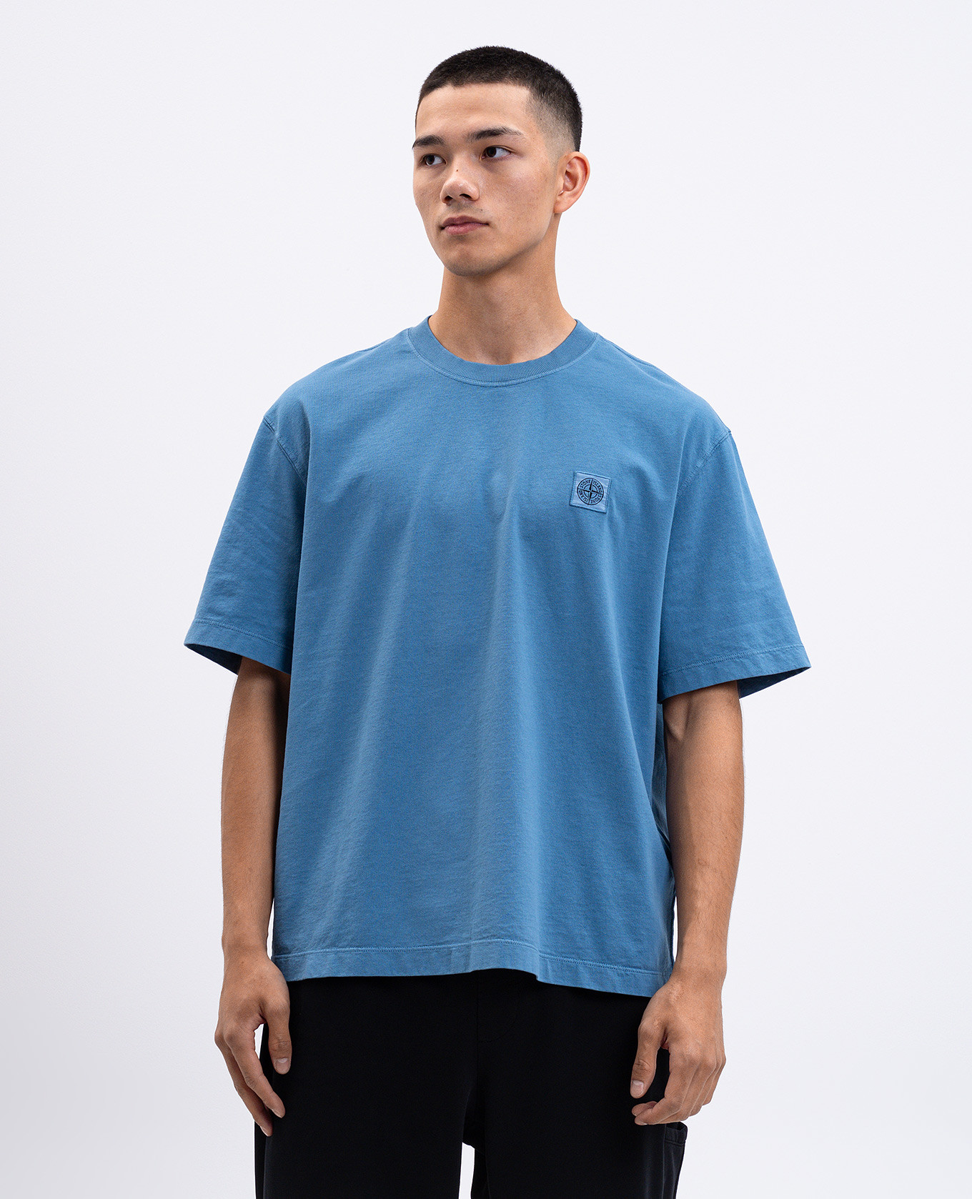 

Blue T-shirt with logo patch Stone Island, Light blue